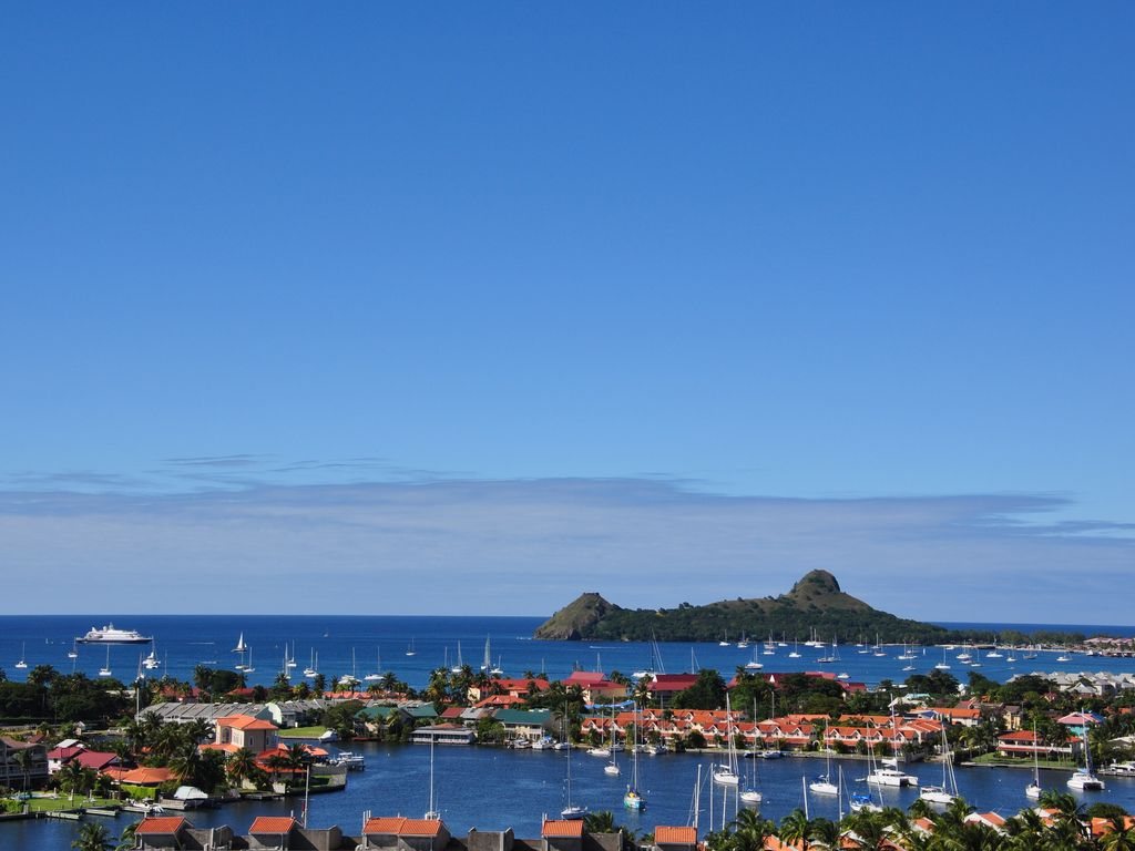 View across Rodney Bay toward Pigeon Island